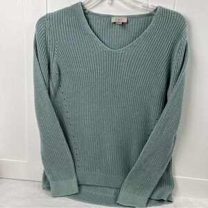 LOFT Women's V-Neck Sweater in Light Blue